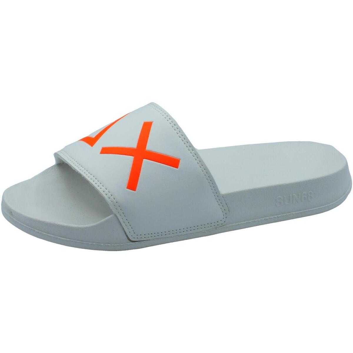 Sapatos Homem Chinelos Sun68 X34103 Slippers Logo Branco