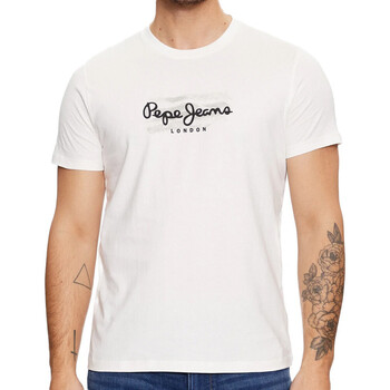 Textil Homem T-shirts e Pólos Pepe Piccola JEANS  Branco
