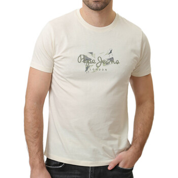 Textil Homem T-shirts e Pólos Pepe Piccola JEANS  Branco