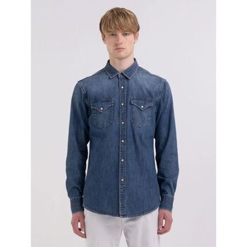 Textil Homem Camisas mangas comprida Replay M4860B.26C.62A-009 Azul