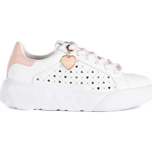 Sapatos Mulher Sapatilhas Love Moschino Sneakerd.Heart45 Vitello Bco+Cipria Branco