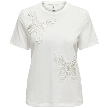 Textil Mulher T-shirts e Pólos Only 15315344 FLY Branco