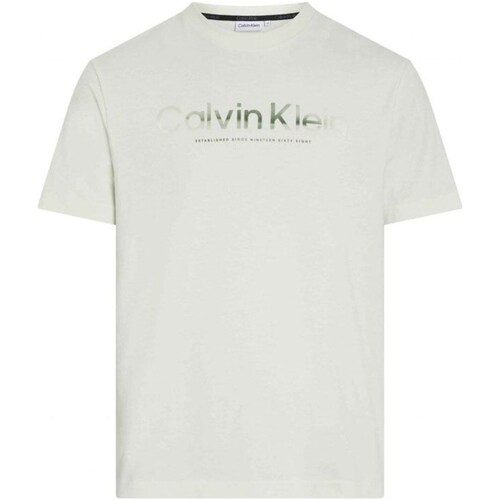 Textil Homem Polos mangas compridas Calvin Klein T-shirt Stacked Logo K10K112497 Branco