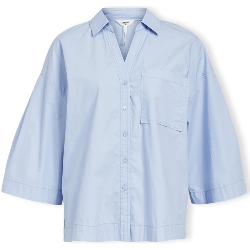 Textil Mulher Tops / Blusas Object Camisa Demi 3/4 - Brunnera Blue Azul