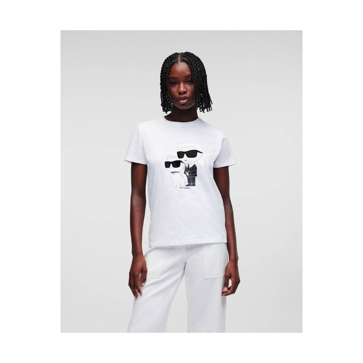 Textil Mulher T-shirts e Pólos Karl Lagerfeld 230W1704 IKONIC 2.0 Branco