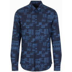 Textil Homem Camisas mangas comprida EAX 3DZC25ZNEAZ Azul