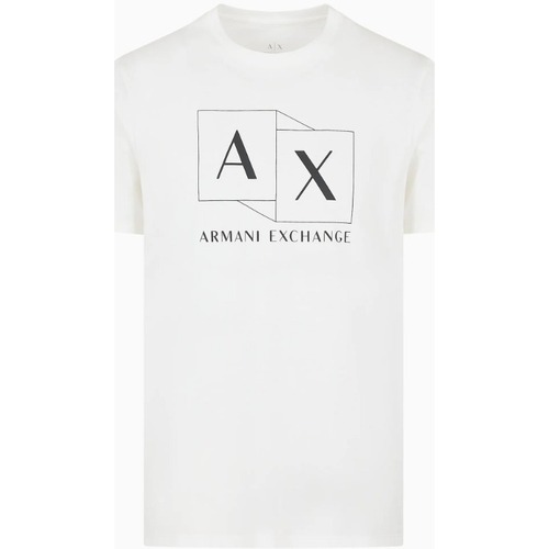 Textil Homem T-shirts e Pólos EAX 3DZTADZJ9AZ Branco