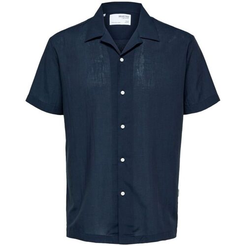 Textil Homem Camisas mangas comprida Selected 16084639 AIR-SKY CAPTAIN Azul
