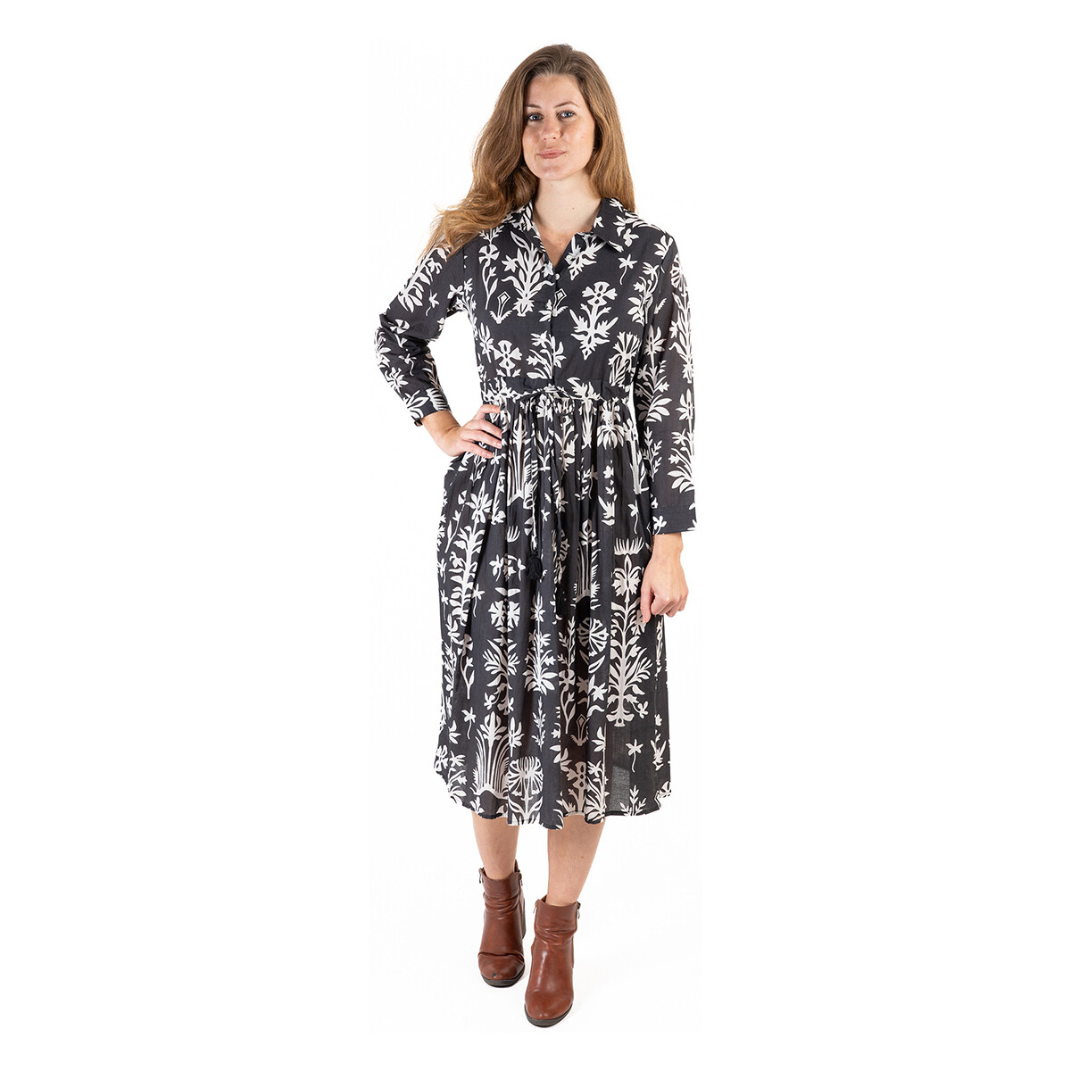 Textil Mulher Vestidos compridos Isla Bonita By Sigris Vestido Midi Longo Preto