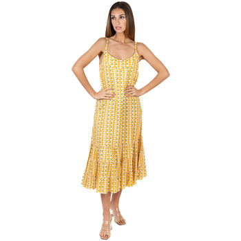 Textil Mulher Vestidos compridos Isla Bonita By Sigris A garantia do preço mais baixo Amarelo