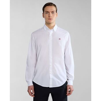 Textil Homem Camisas mangas comprida Napapijri G-GRAIE NP0A4H1E-002 WHITE Branco