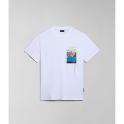 Textil Homem T-shirts e Pólos Napapijri S-CANADA NP0A4HQM-002 BRIGHT WGITE Branco