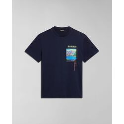 Textil Homem T-shirts e Pólos Napapijri S-CANADA NP0A4HQM-176 BLU MARINE Azul