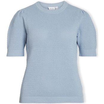 Textil Mulher Tops / Blusas Vila Noos Malha Dalo S/S - Kentucky Blue Azul