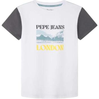 Textil Rapaz T-Shirt mangas curtas Pepe JEANS Kids  Branco
