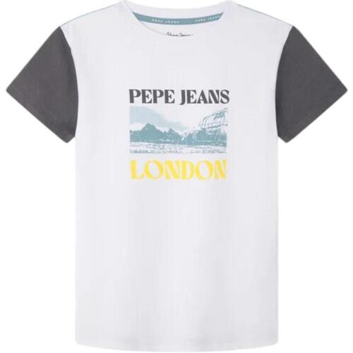 Textil Rapaz T-Shirt mangas curtas Pepe JEANS flare  Branco