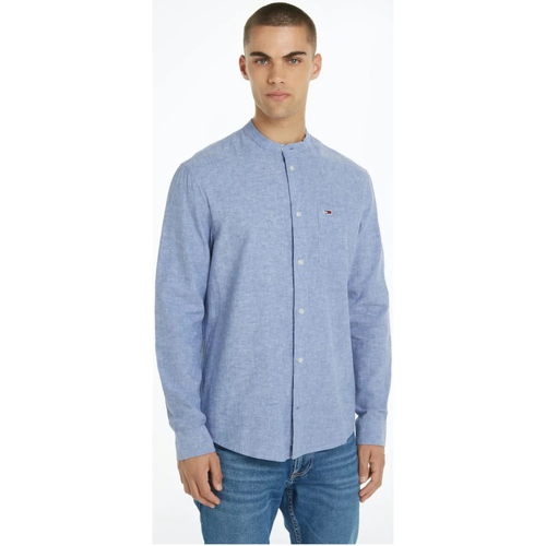 Textil Homem Camisas mangas comprida Tommy Jeans DM0DM18964 Azul