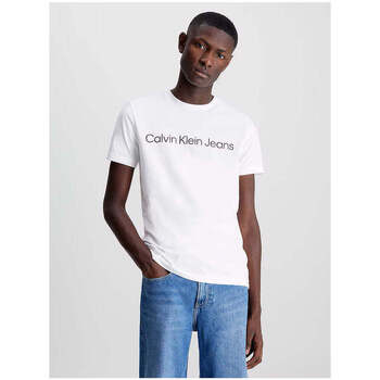 Textil Homem T-shirts e Pólos Calvin Klein Jeans J30J322552YAF-1-1 Branco