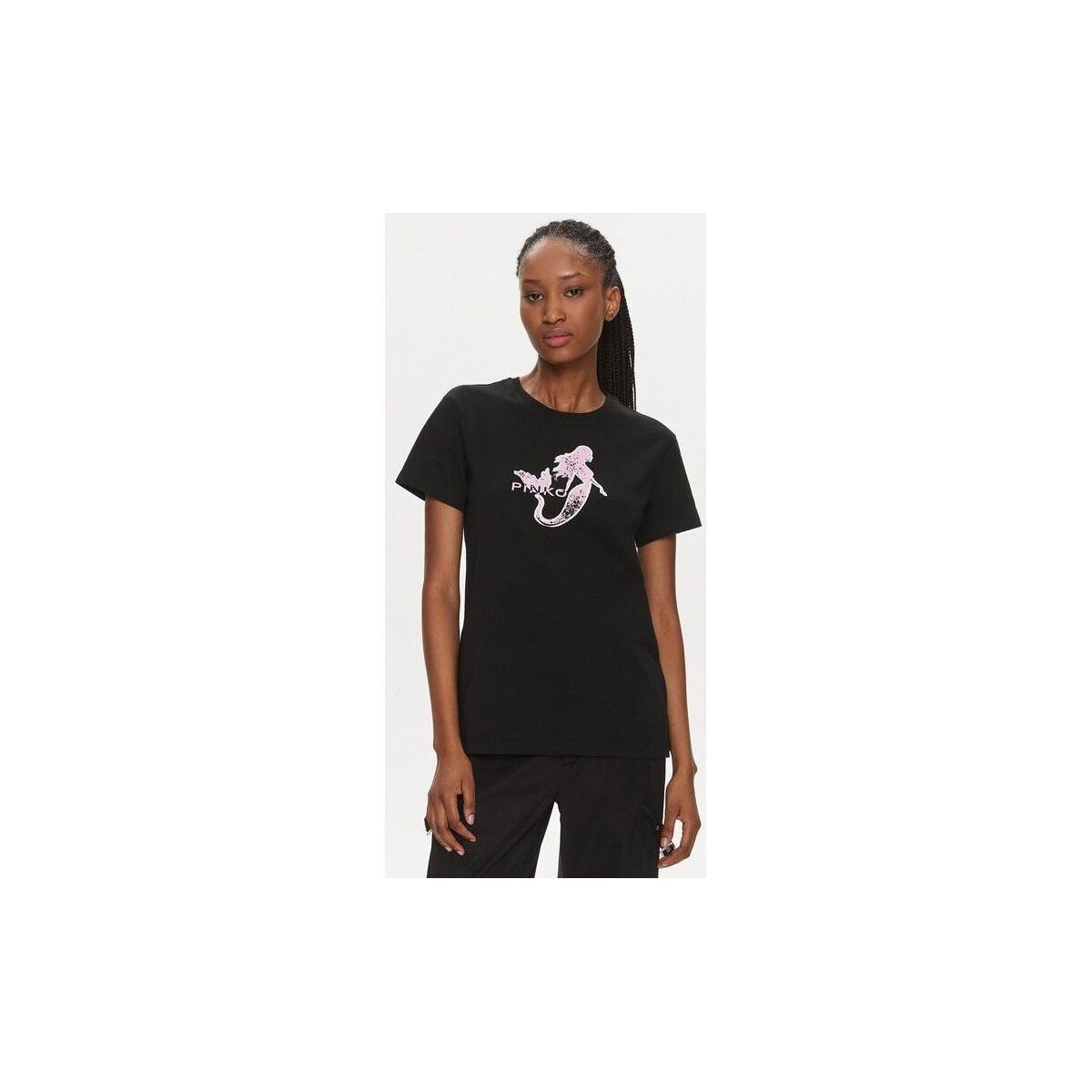 Textil Mulher T-shirts e Pólos Pinko TRAPANI 100789 A1OC-Z99 Preto