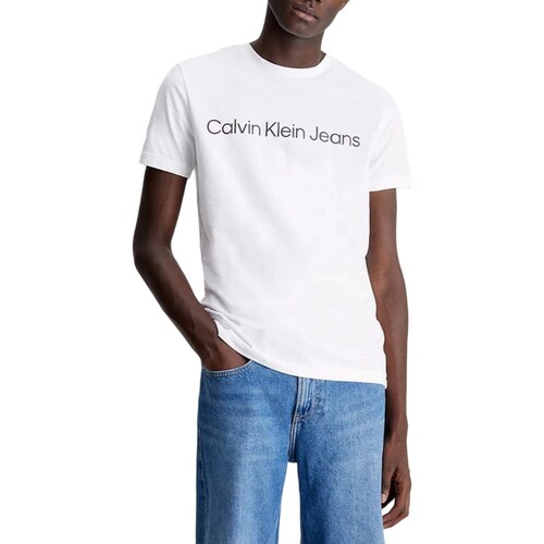 Textil Homem Polos mangas compridas Calvin Klein Jeans J30J325215 Branco