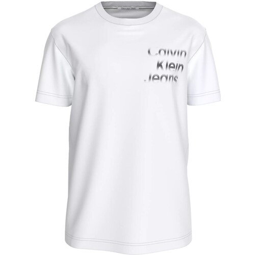 Textil Homem Organic Cotton Space Dye Stripe T-shirt Calvin Klein Jeans J30J325189 Branco