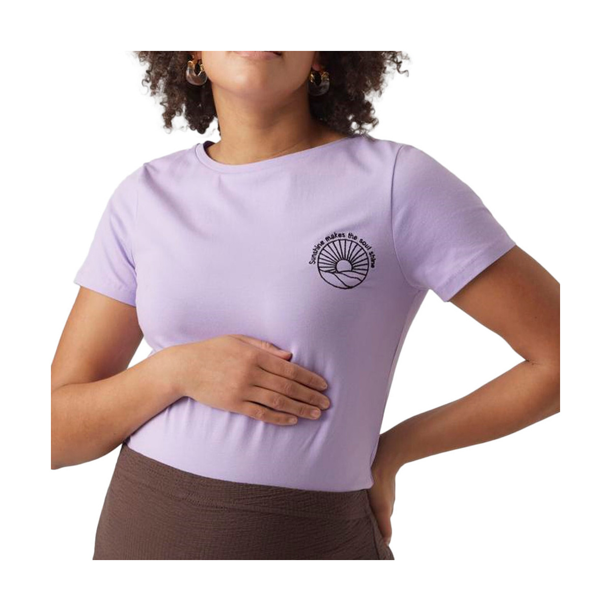 Textil Mulher T-shirts e Pólos Mamalicious  Violeta