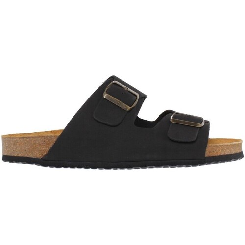 Sapatos Homem Sapatos & Richelieu Casual Sandálias Bio em pele preta da Preto