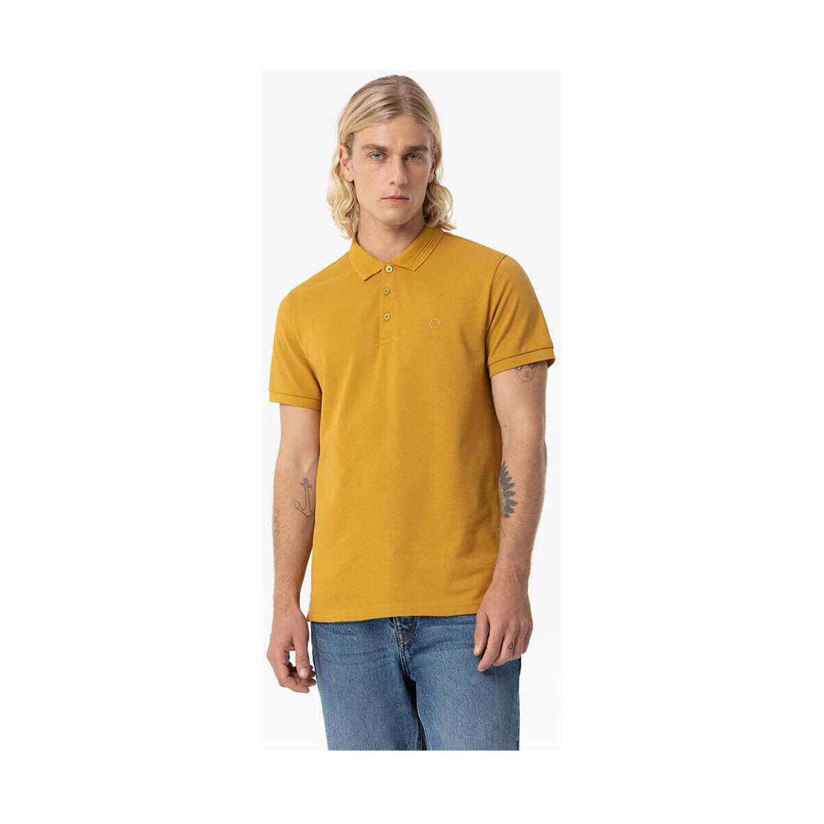 Textil Homem T-shirt Homme Col En V Ron 10050806-353-5-3 Amarelo