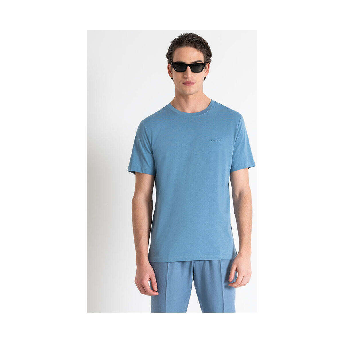 Textil Homem T-shirts e Pólos Antony Morato MMKS02366-FA100231-7127-3-1 Azul