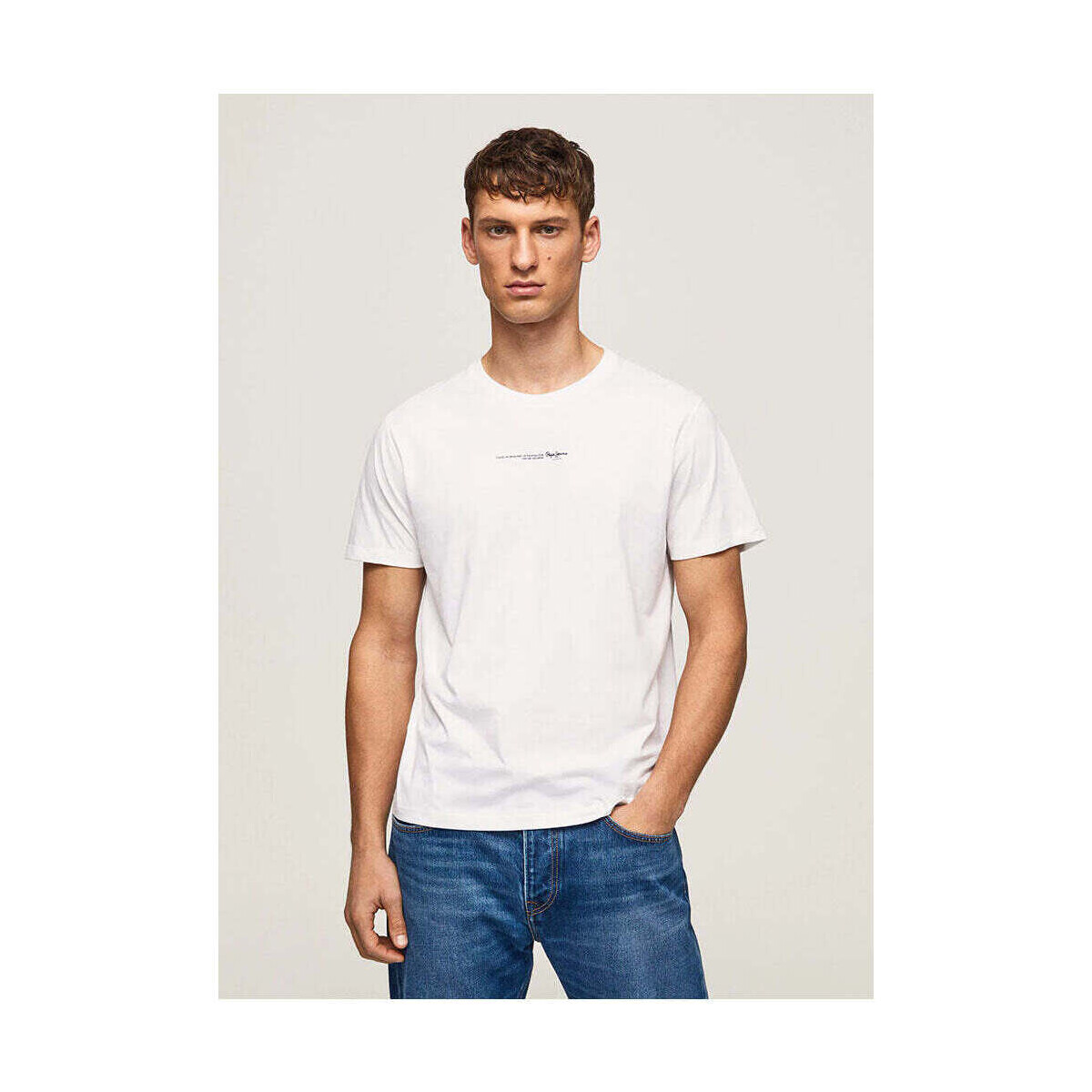 Textil Homem T-shirts e Pólos Pepe jeans PM508669-800-1-1 Branco