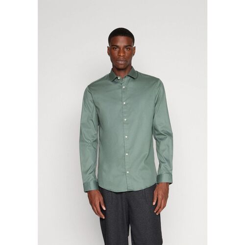 Textil Homem Camisas mangas comprida Jack & Jones 12097662 PARMA-BALSAM GREEN Verde