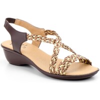 Sapatos Mulher Sandálias Pie De Angel Sandálias de couro castanhas para mulher da Castanho