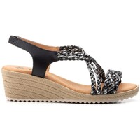 Sapatos Mulher Sandálias Cbp - Conbuenpie Sandálias de cunha em pele preta da CBP Preto