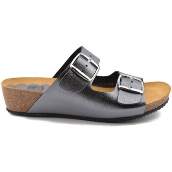 Sapatos Mulher Sandálias Blusandal Sandálias Bio em pele metálica da Prata