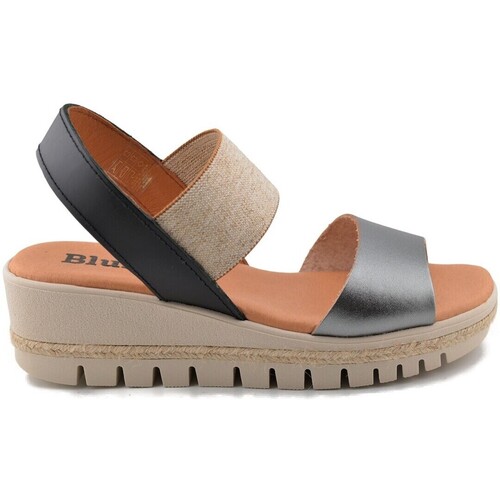 Sapatos Mulher Sandálias Blusandal Sandálias de couro prateadas da Prata