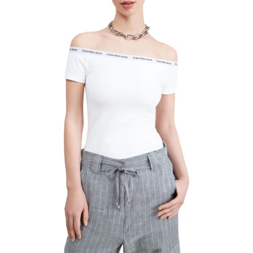 Textil Mulher Polos mangas compridas Calvin Klein Jeans J20J223098 Branco