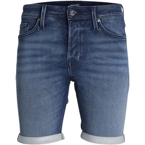 Textil Homem mini Shorts / Bermudas madewell the oversized trucker jean jacket in lunar wash 12253033 JJIRICK JJICON mini Shorts GE 341 I.K SN PLS BLUE DENIM Azul