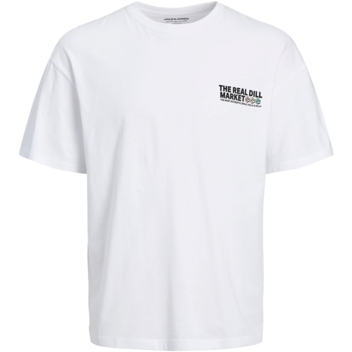 Textil Homem T-Shirt mangas curtas Jack & Jones 12254168 JORTOAST TEE SS CREW NECK TG BRIGHT WHITE Branco