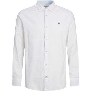 Textil Homem Camisas mangas comprida Jack & Jones 12252742 JPRBLAMARSEILLE DETAIL SHIRT L/S SMU WHITE Branco