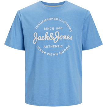 Textil Homem T-Shirt mangas curtas Jack & Jones 12247972 JJFOREST TEE SS CREW NECK PACIFIC COAST Azul