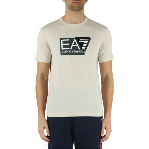 Textil Homem T-shirts e Pólos Giorgio Armani crema T-Shirt mit kursiven Logos Rot 3DPT81PJM9Z Bege