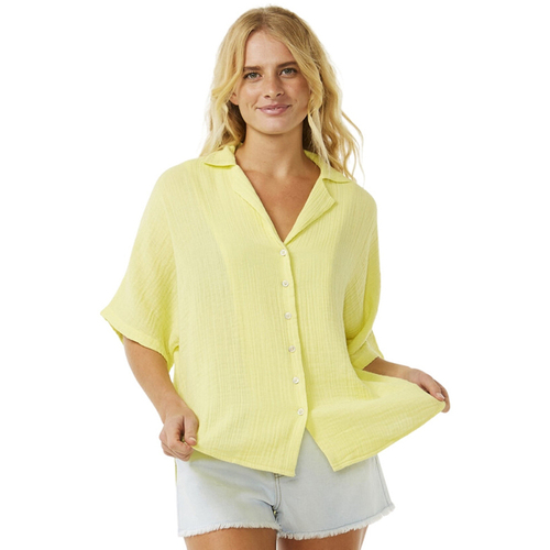 Textil Mulher camisas Rip Curl PREMIUM SURF S/S Amarelo