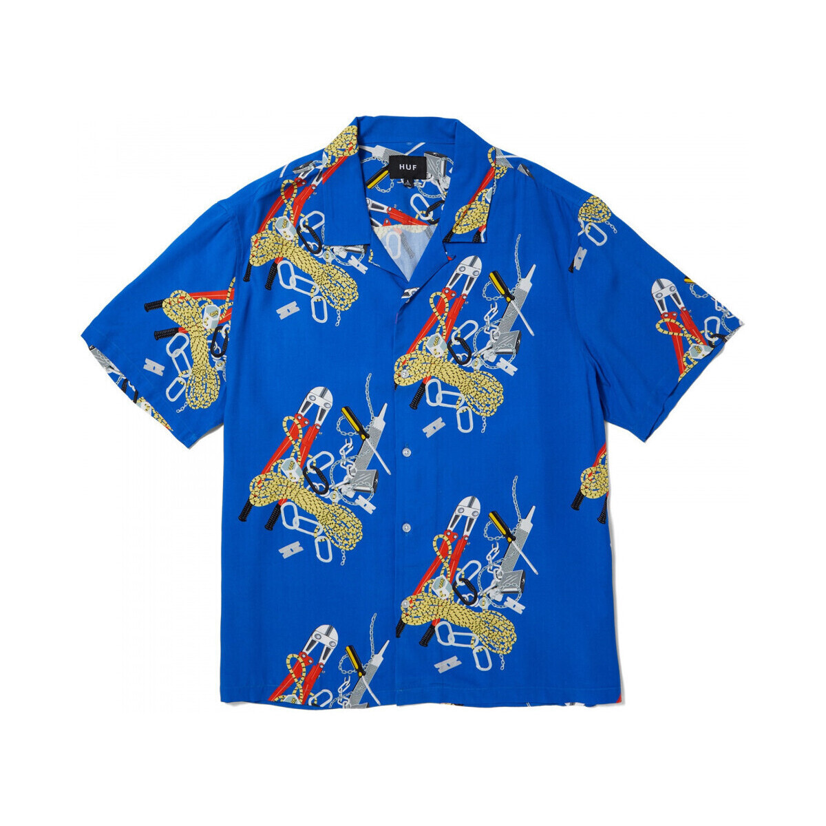 Textil Homem Camisas mangas comprida Huf Chemise skidrokyo ss resort top Azul
