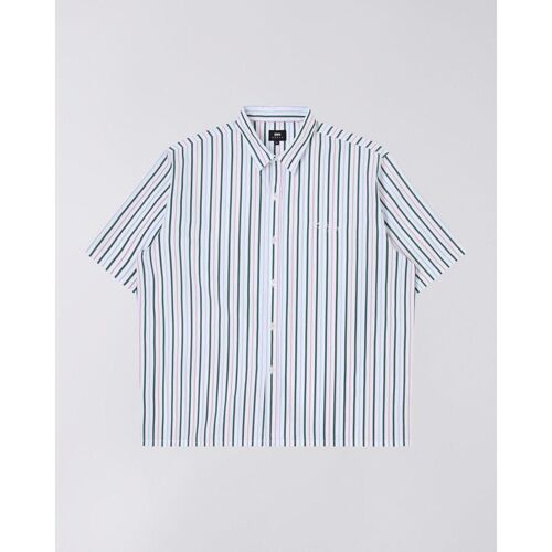 Textil Homem Camisas mangas comprida Edwin I033364.29E.67. TOLEDO-29E.67 WHITE/PINK/GREEN Branco