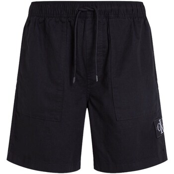 Textil Homem Shorts / Bermudas Knee length dress in soft 100% linen J30J325475 Preto