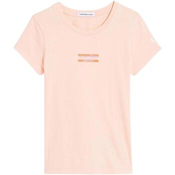 Textil Rapariga T-shirts e Pólos Calvin Klein JEANS kardashian  Rosa