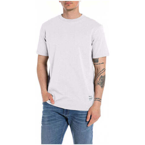 Textil Homem T-shirts e Pólos Replay M6665A00023608P-801-1-1 Branco