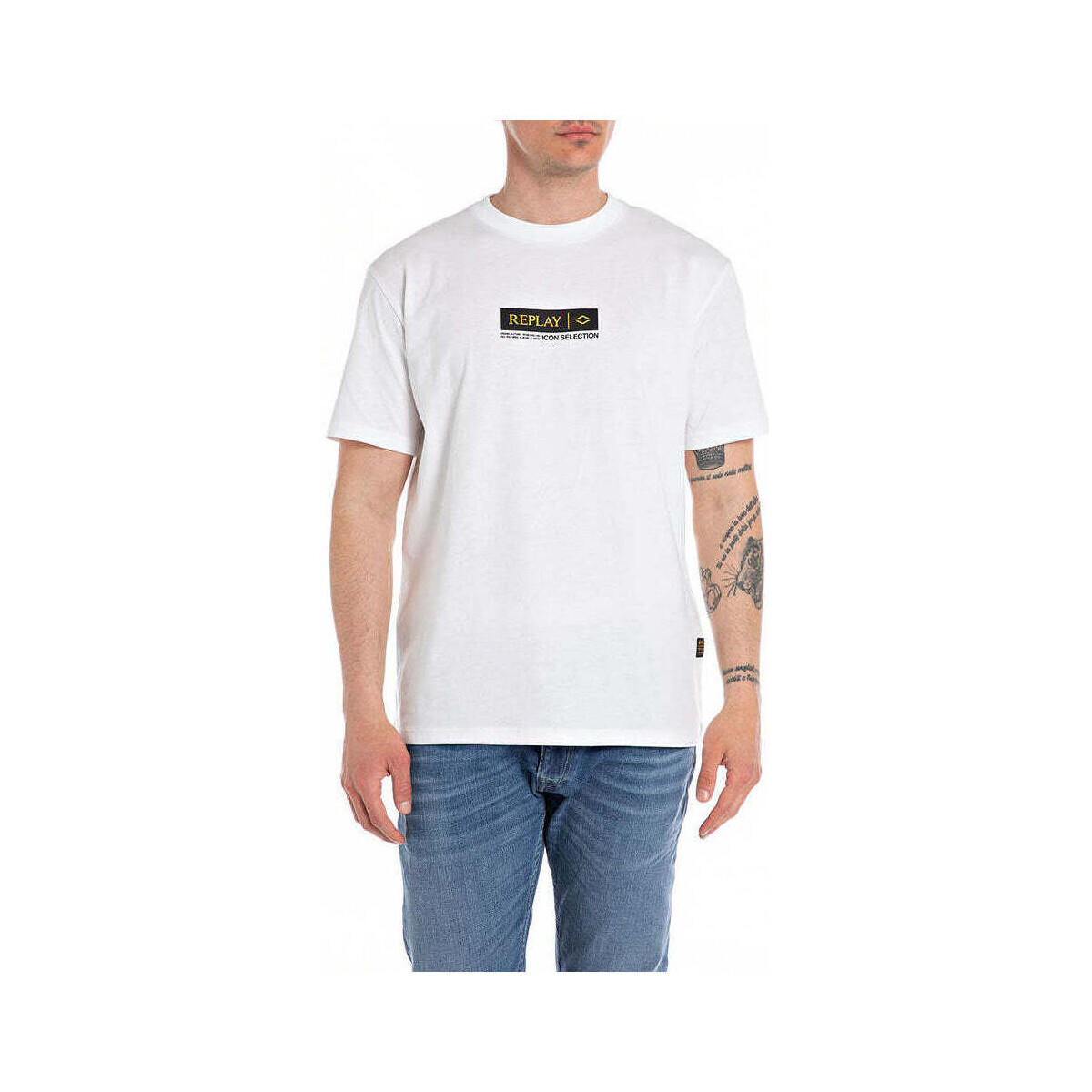 Textil Homem T-shirts e Pólos Replay M67550002660-001-1-1 Branco
