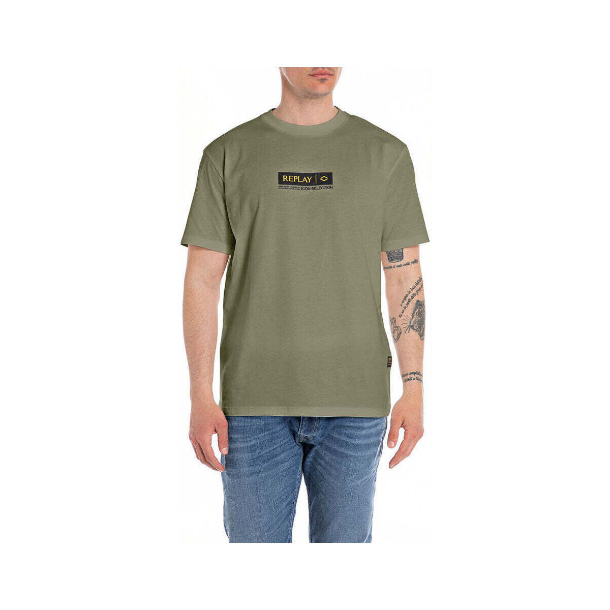 Textil Homem T-shirts e Pólos Replay M67550002660-408-4-1 Verde