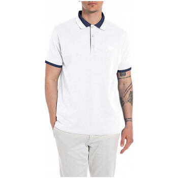 Textil Homem T-shirts e Pólos Replay M678000020623-801-1-1 Branco